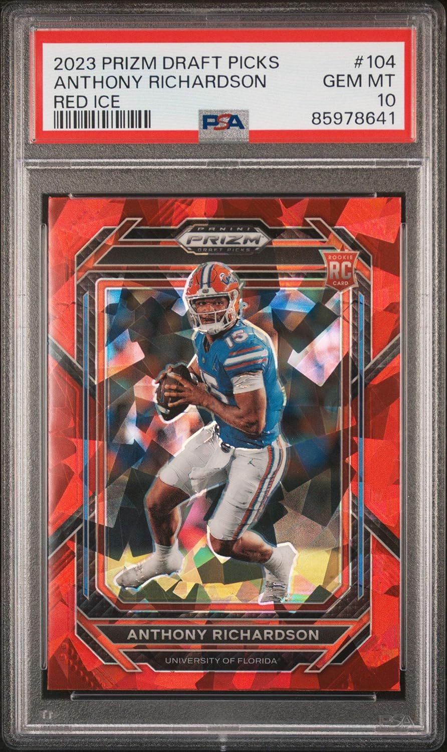 Graded 2023 Panini Prizm DP Anthony Richardson #104 Red Ice Rookie RC Football Card PSA 10 Gem Mint