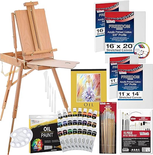 U.S. Art Supply 63Piece Artist Oil Painting Set with