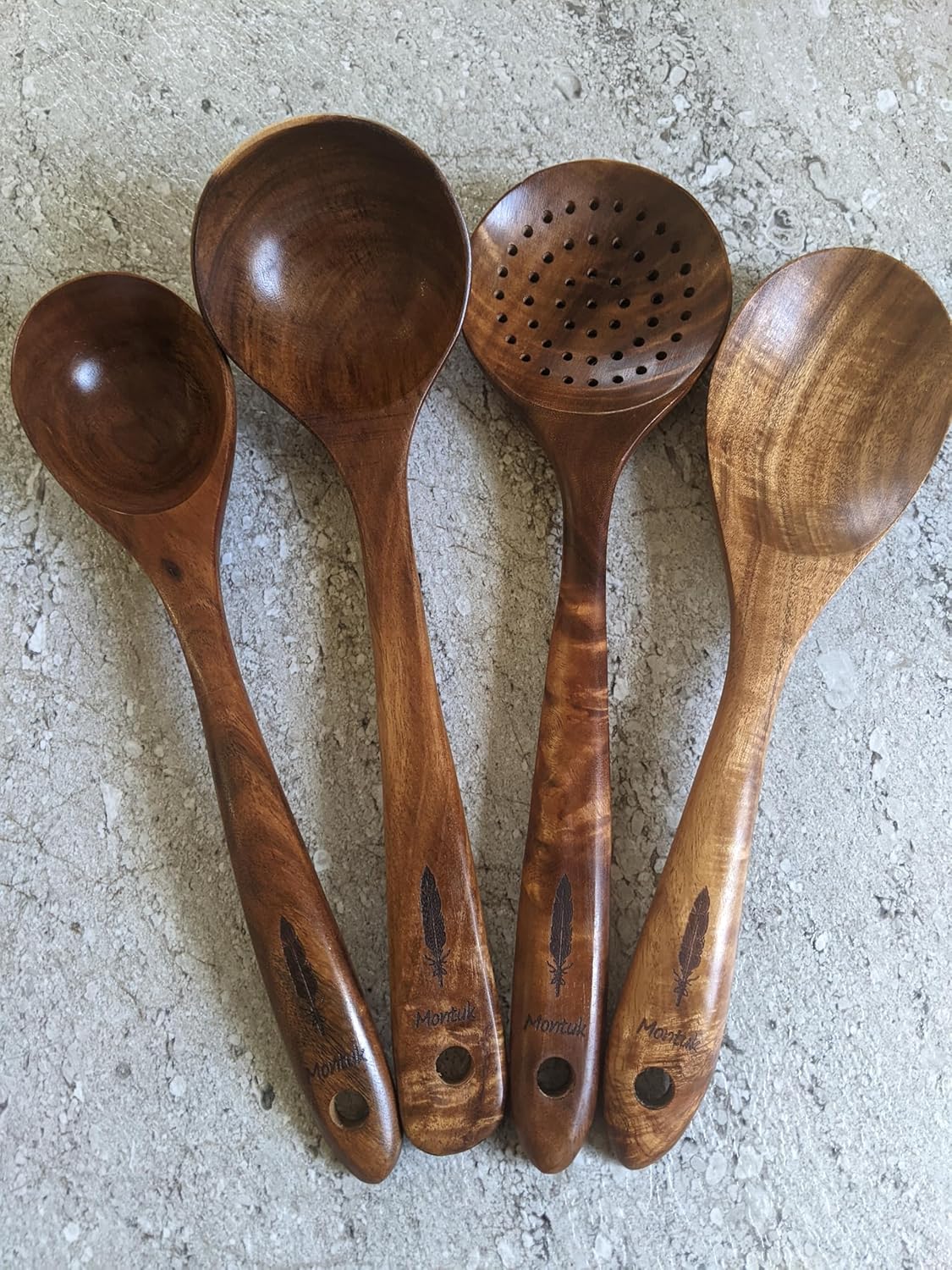 10 Pcs Natural Teak Wood Cooking Utensils Set for Kitchen, Spoon Set.