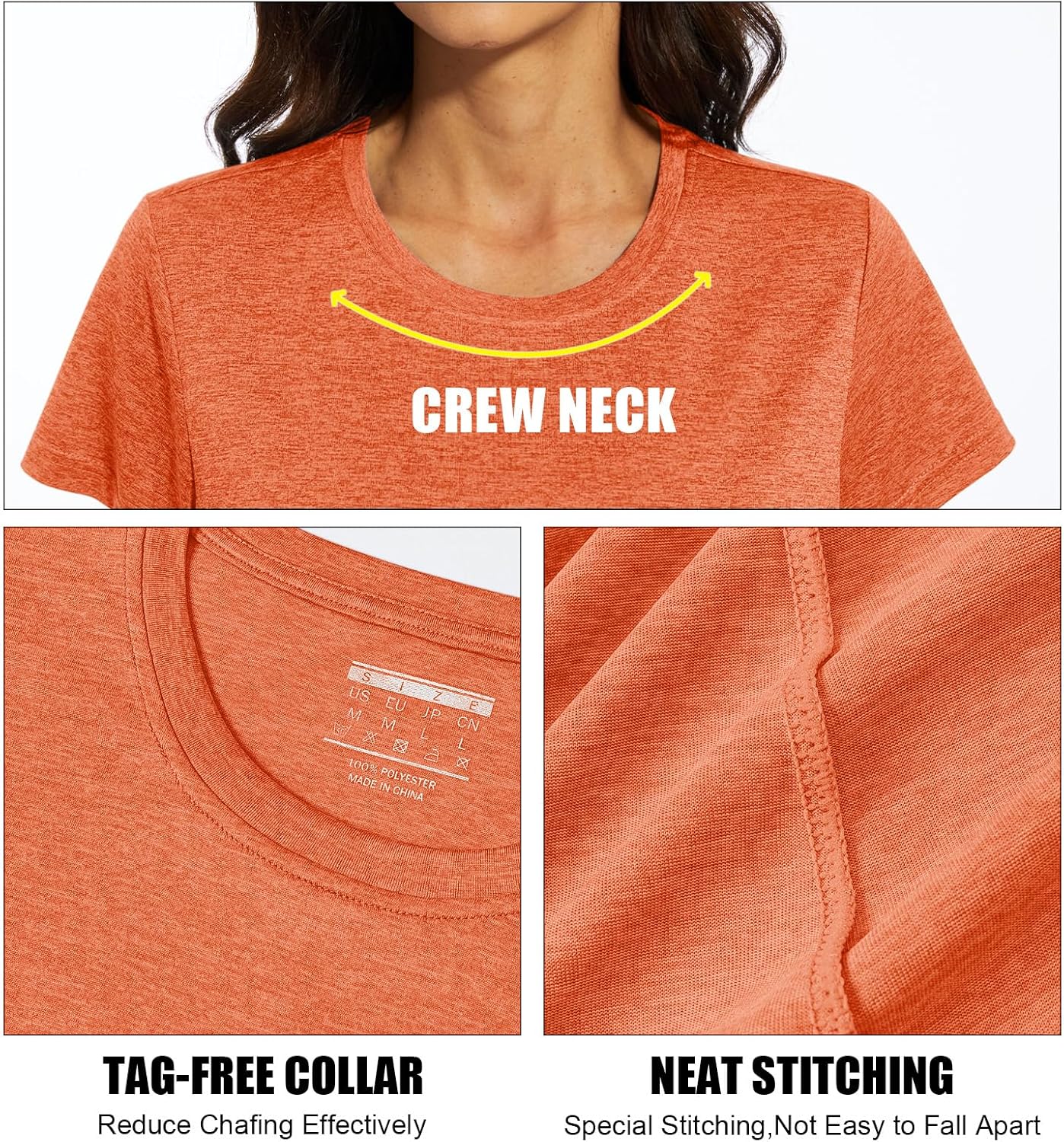 MAGCOMSEN Women's Short Sleeve Quick Dry T-Shirts Wicking Moisture Workout Athletic Running Shirts - Image 4