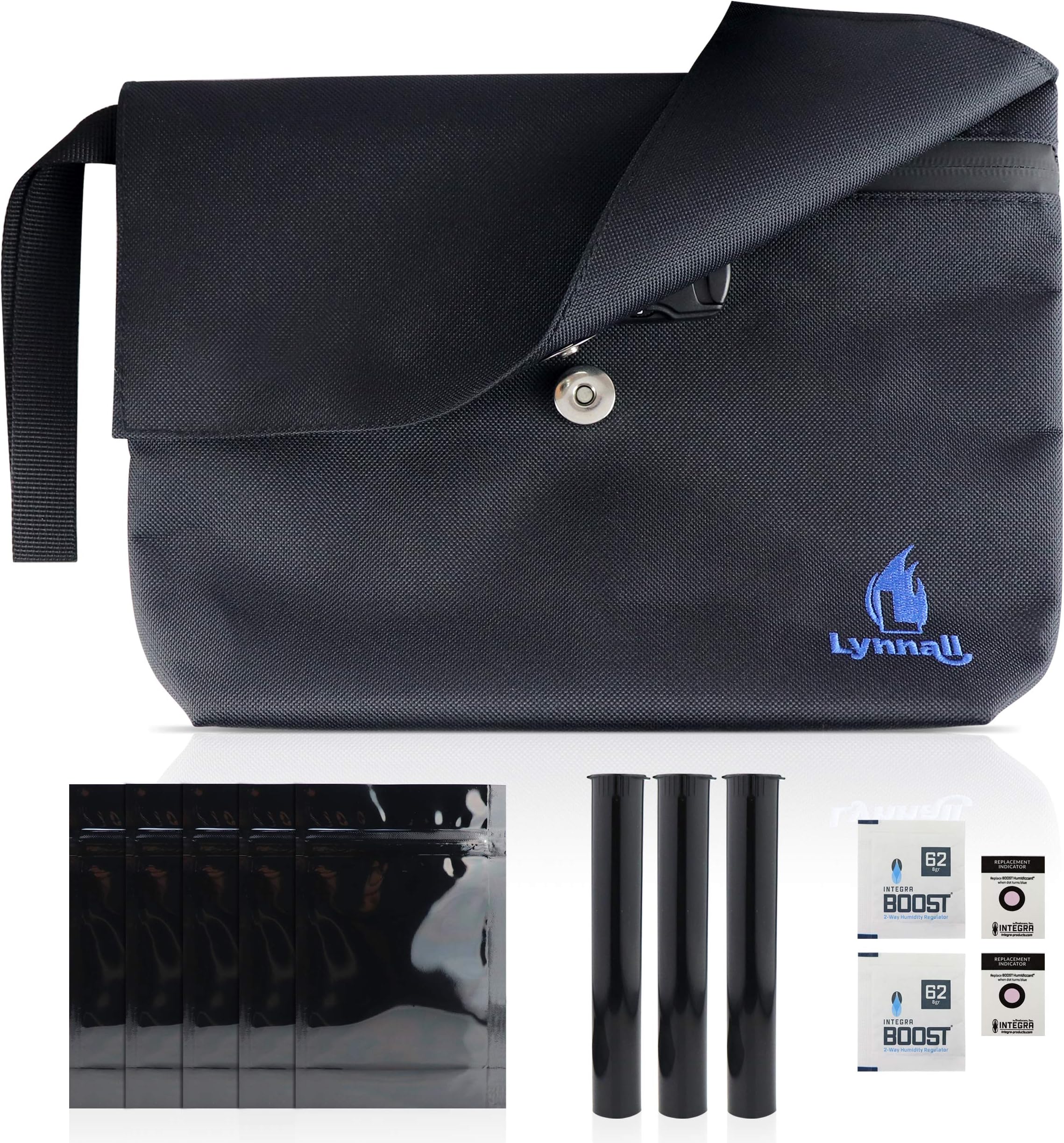 Premium Smell Proof Bag (11x2.5x8 inch) Travel Organizer Pouch | Odor Eliminator Bags | Divider Pockets | Carbon Lined so No Smell Escapes | Combination Lock | Bonus Accessory Bundle Included