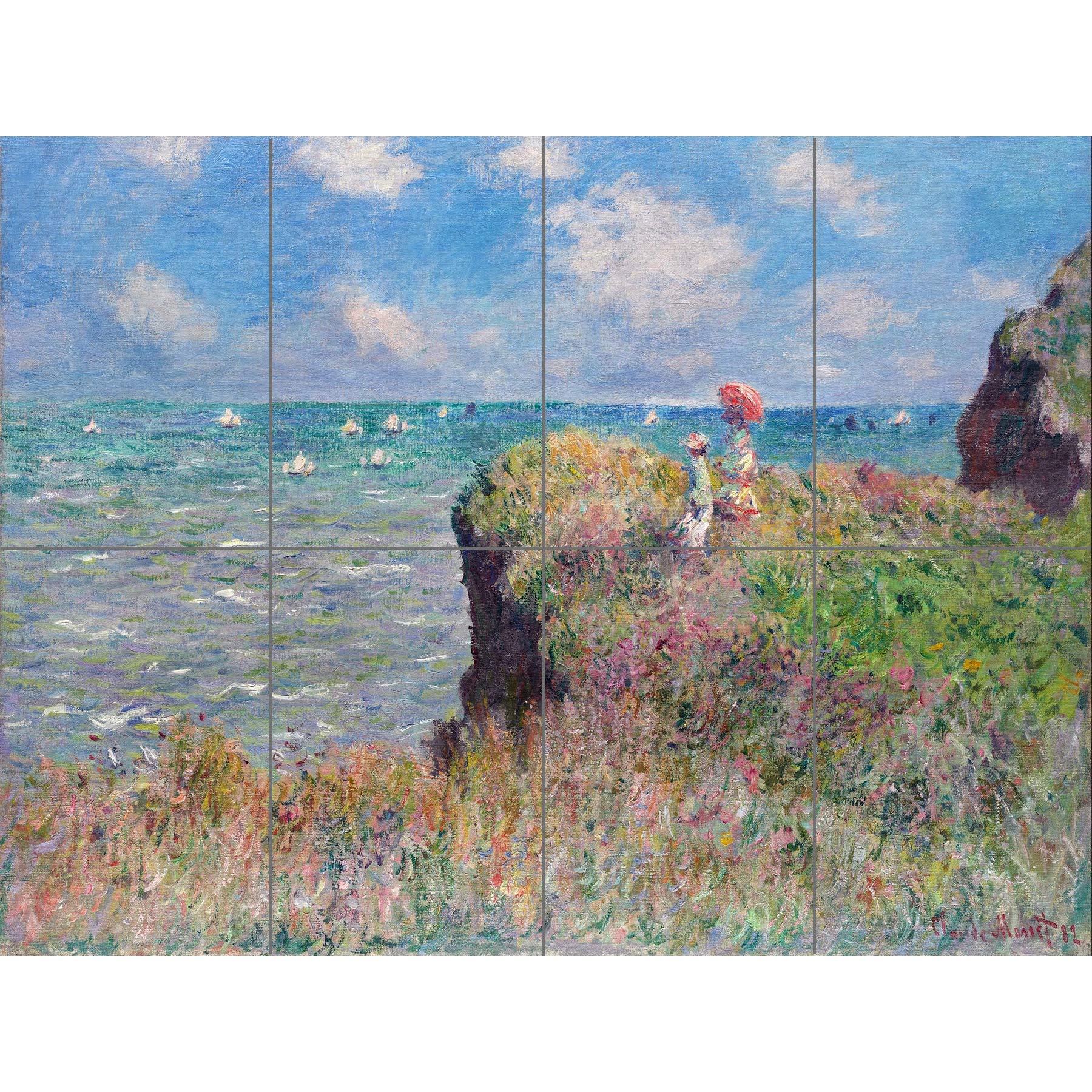 Artery8 Claude Monet Cliff Walk At Pourville XL Giant Panel Poster (8 Sections)