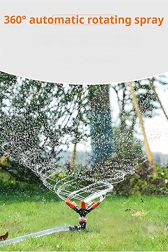 Miniatura 4 de Aspersor giratorio de 360 - Aspersor de césped con ángulo ajustable de 45, sistema de riego para césped y jardines domésticos, hecho de material ABS