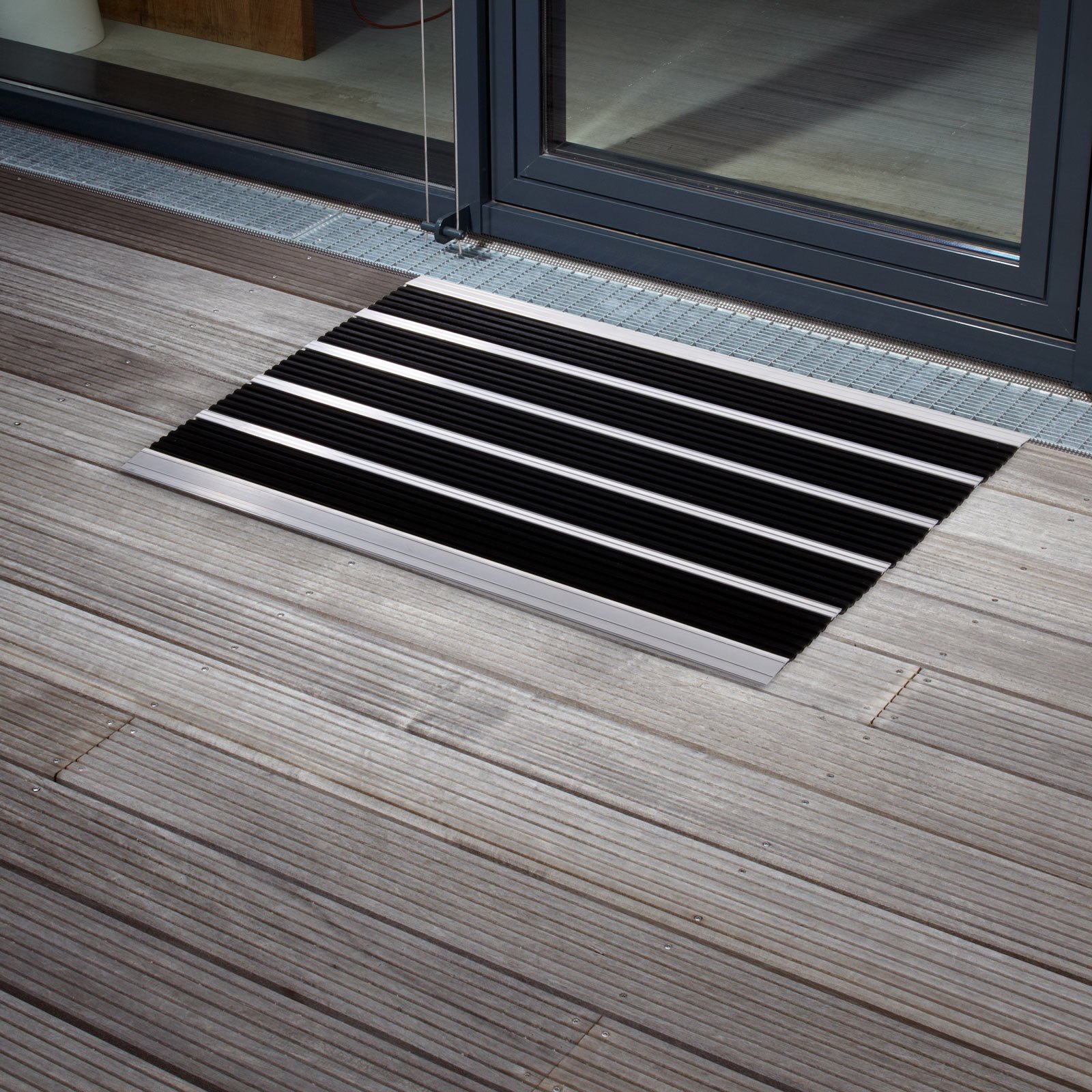 Floordirekt PRO Alu/Gummi Fußmatte Double Mat - 3 Größen - mit Gummieinlage, 60x90cm