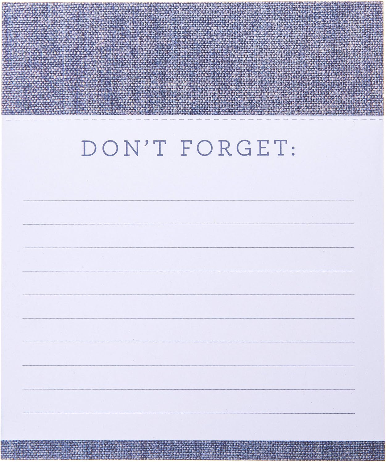 "Graphique Jotter Notepad, Chambray Design – 4.5"" x 5.5"" x 1”, 250 Lined Pages with “Don’t Forget” at the Top – Cute Journal for Leaving Messages and Taking Notes" (SP163)