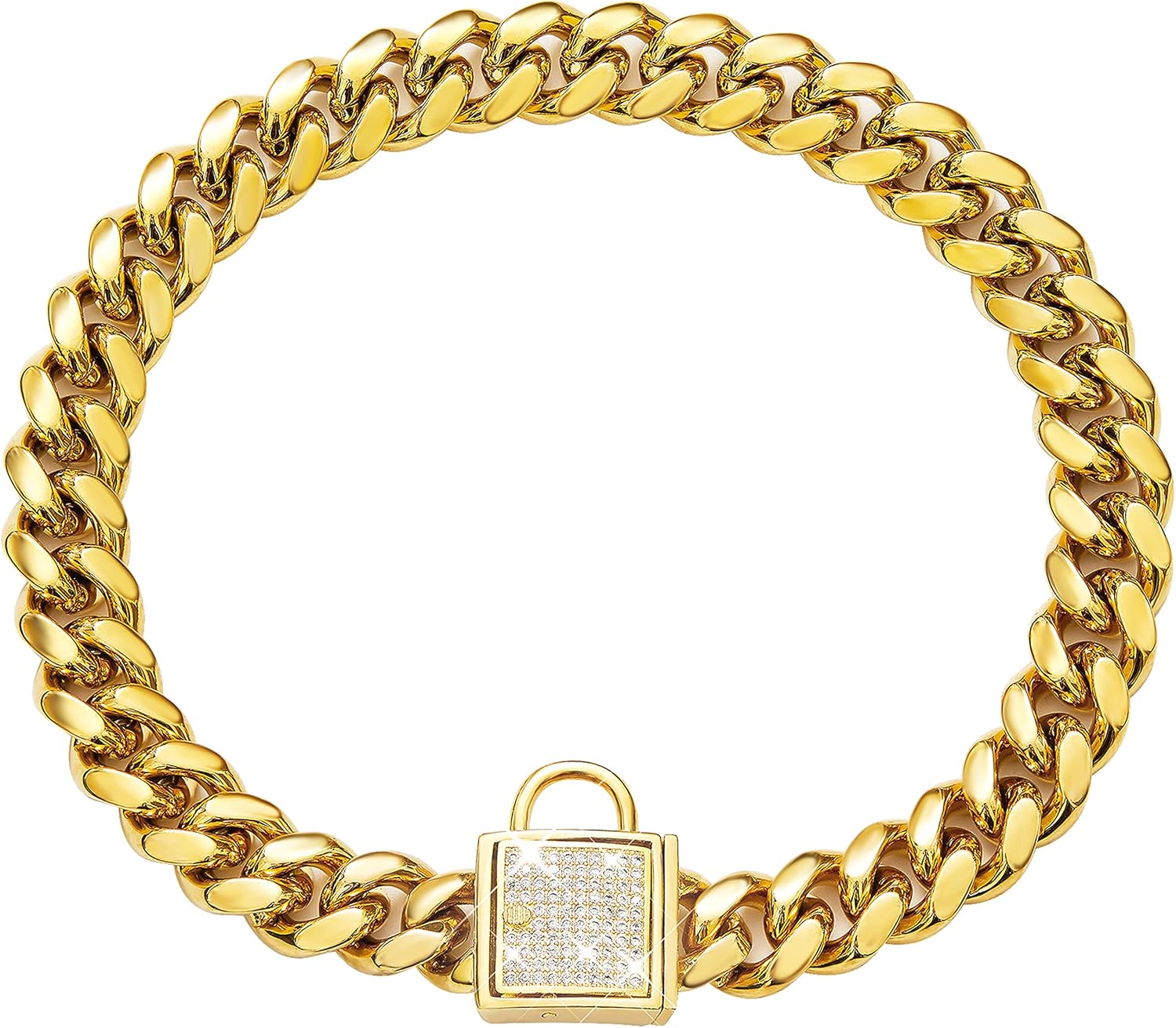 ICEDIAMOND Collar Chapado En Oro De 18 Quilates, 0.394 In, Corte Princesa, Gigante, Circonita Cúbica, Diamantes De Laboratorio, Collar De Joyería De Hip Hop Para Hombres Y Mujeres, Latón, Circonia