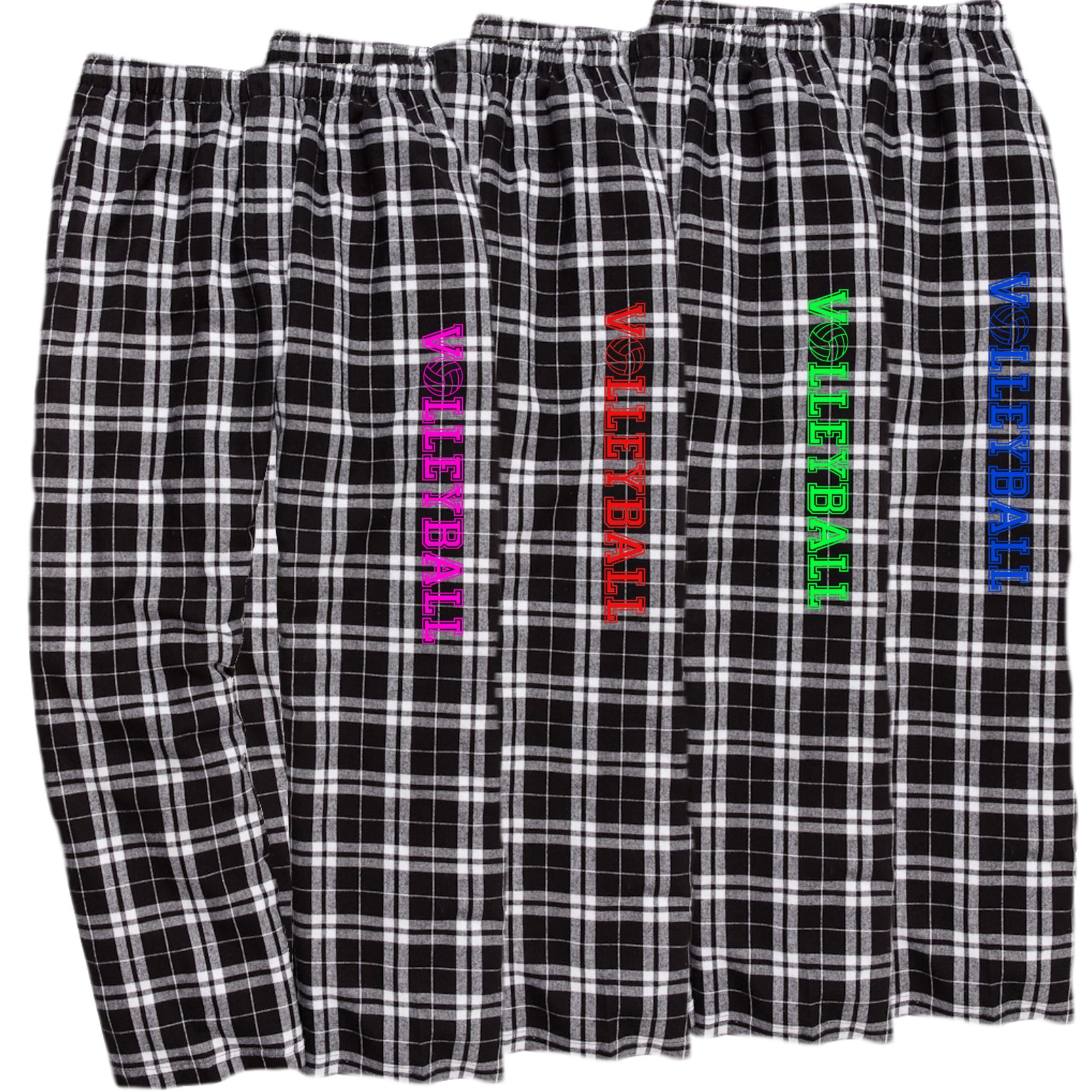 JANT girl Volleyball Black White Lounge Flannel Pant with Pockets