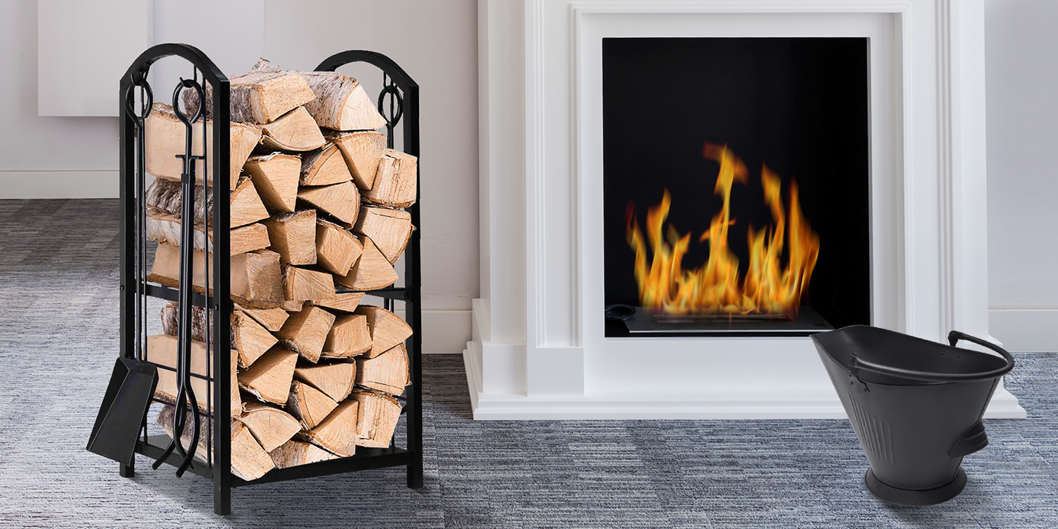 NALONE Support Bois De Chauffage 120cm Avec Housse - Rack Extérieur Robustepour Cheminée