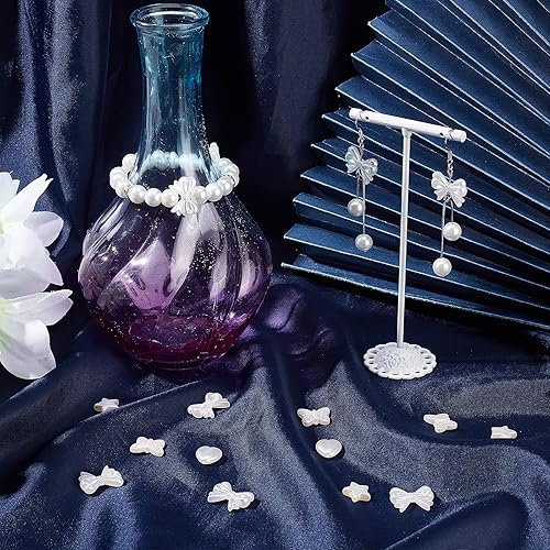 Miniatura 4 de SUNNYCLUE 1 caja, 236 cuentas de lazo de 4 estilos, cuentas de perlas de imitación, cuentas estéticas de mariposa, corazón, estrella, cuentas