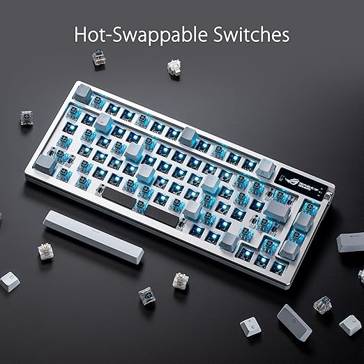 Teclado Gamer Inalámbrico ASUS ROG Azoth 75% RGB Blanco miniatura 6