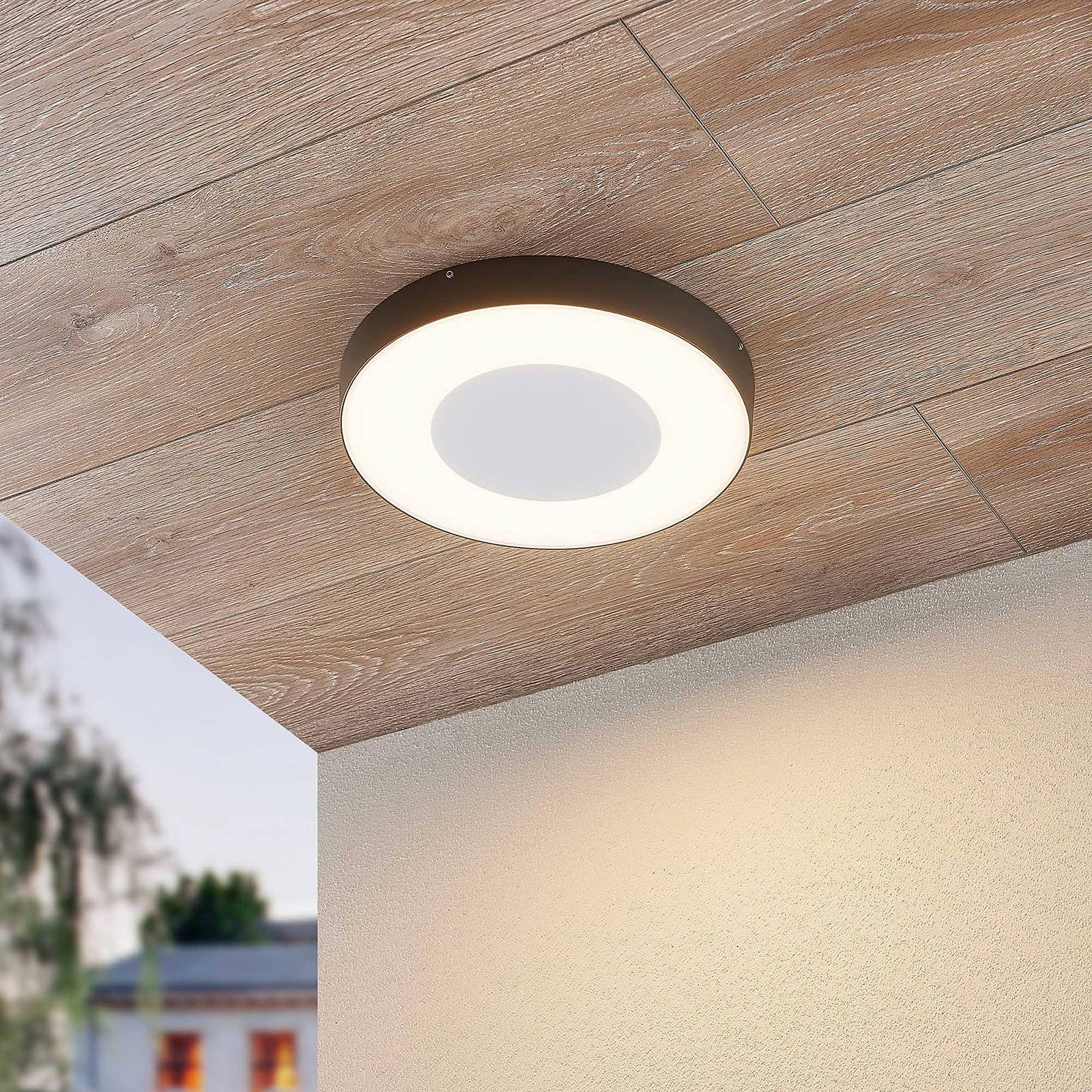 Lucande LED Deckenlampe außen mit Bewegungsmelder IP54 25W Außenleuchte