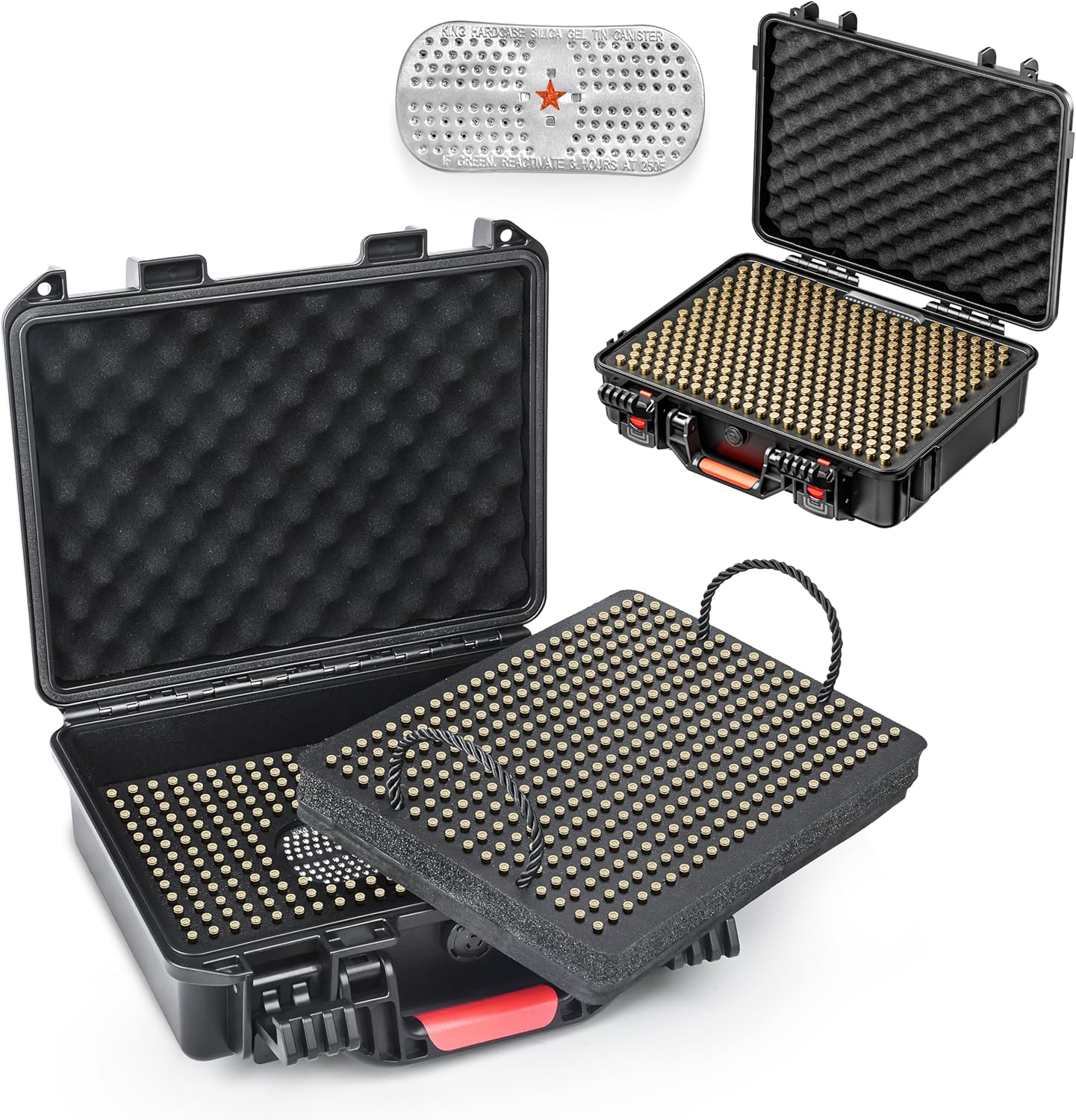 680 Rounds 22LR Ammo Case with Dessicant and 360 Round 7.62 Ammo Storage Case with Desiccan