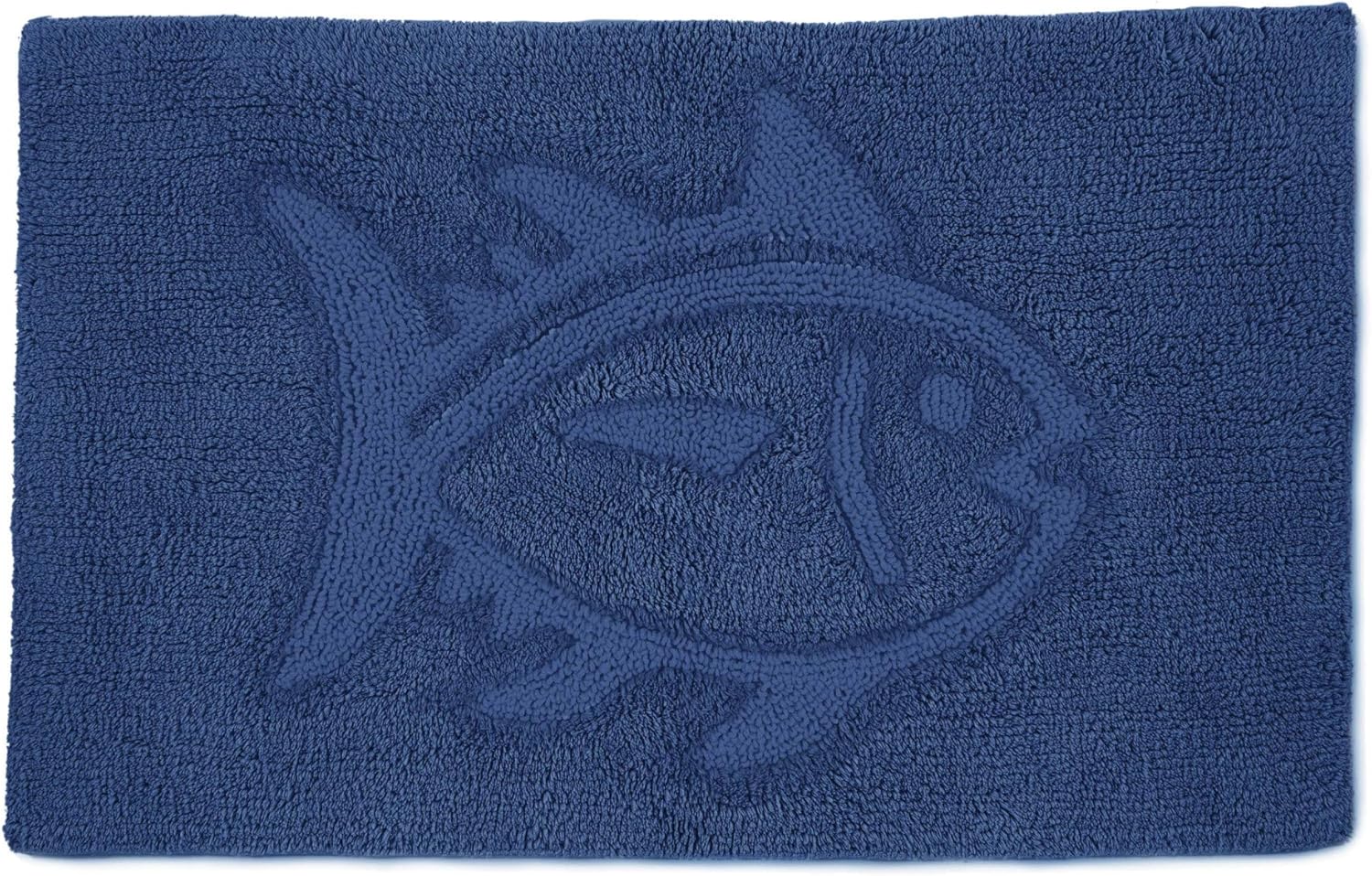 Southern Tide Reversible Bath Rug – 100% Cotton, Soft & Absorbent – Double-Sided Design with Signature Skipjack – Machine Washable Coastal Accent Rug – 20" x 32" – Cobalt Blue