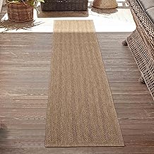 Serdim Rugs Harper Kilim Braided Herringbone Design Outdoor Rugs, Jute, Runner 60 x 220cm