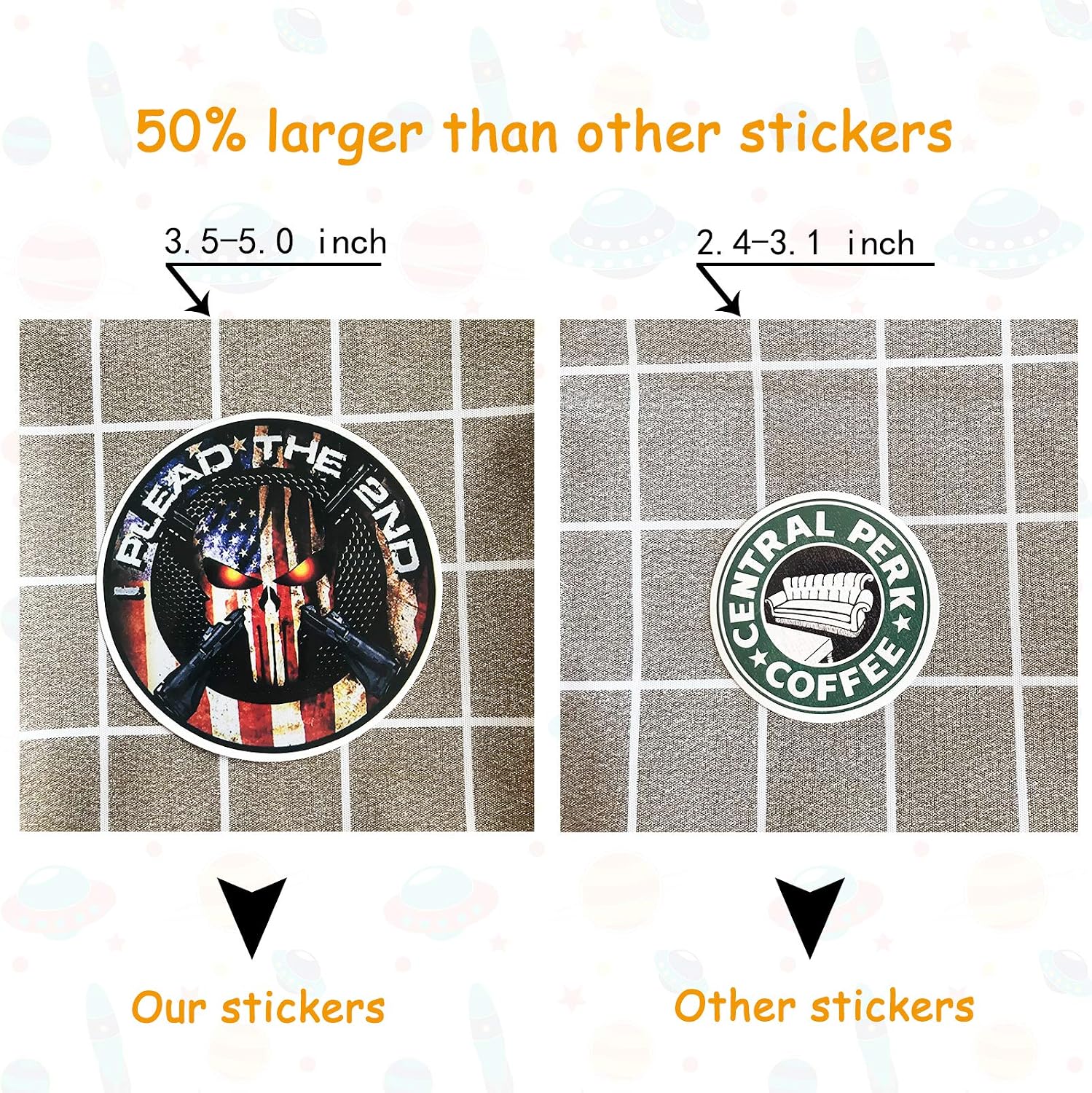 GTOTd Stickers for 2nd Amendment（10 Different Designs,Each 2 Pcs，Large Size）America's Constitutional Homeland Security Round Sticker Decal for Skateboard Guitar Laptop Luggage
