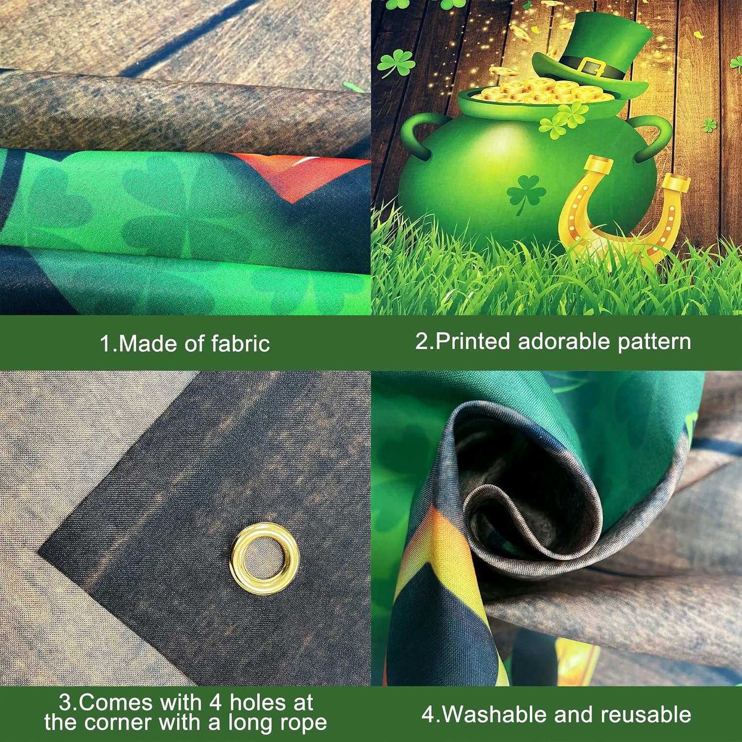 KatchOn, Happy St Patricks Day Banner Decorations - 72x44 Inch St Patricks Day Backdrop for Photography for St. Patrick’s Party Decor | St Patricks Day Decorations for Office | Saint Patricks Day Banner