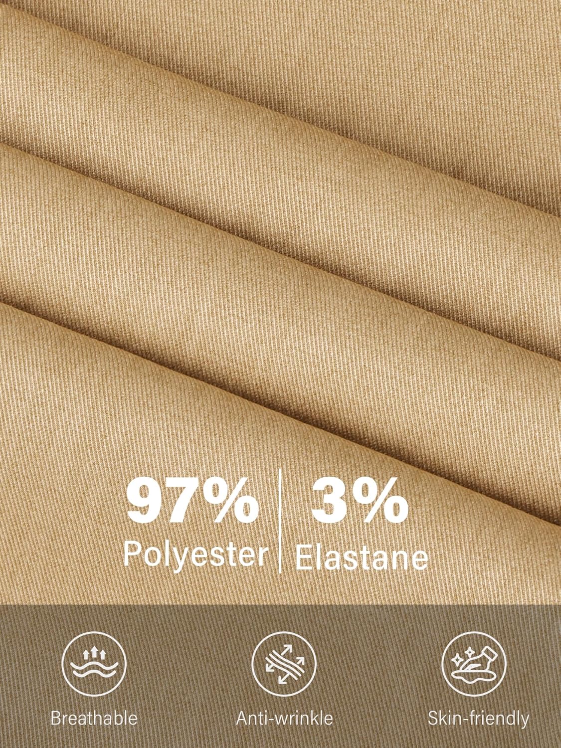 PLEPAN Men's Casual Dress Pants Pleated Baggy Wide Leg Relaxed Fit Slacks Expandable Waist Trousers - Image 6