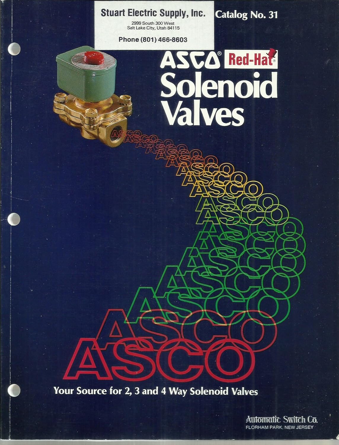 ASCO (RedHat) Solenoid Valves Catalog No. 31 Automatic Switch Co