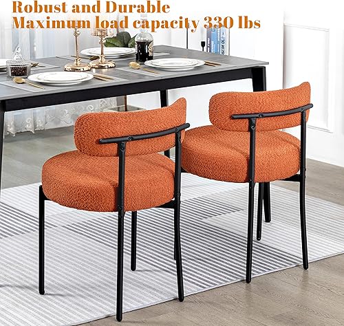 Miniatura 5 de DYHOME Juego de 4 Sillas de Comedor Boucle, Sillas de Cocina y Comedor Tapizadas, Sillas Laterales con Cojines Gruesos y Patas de Metal para Cocina