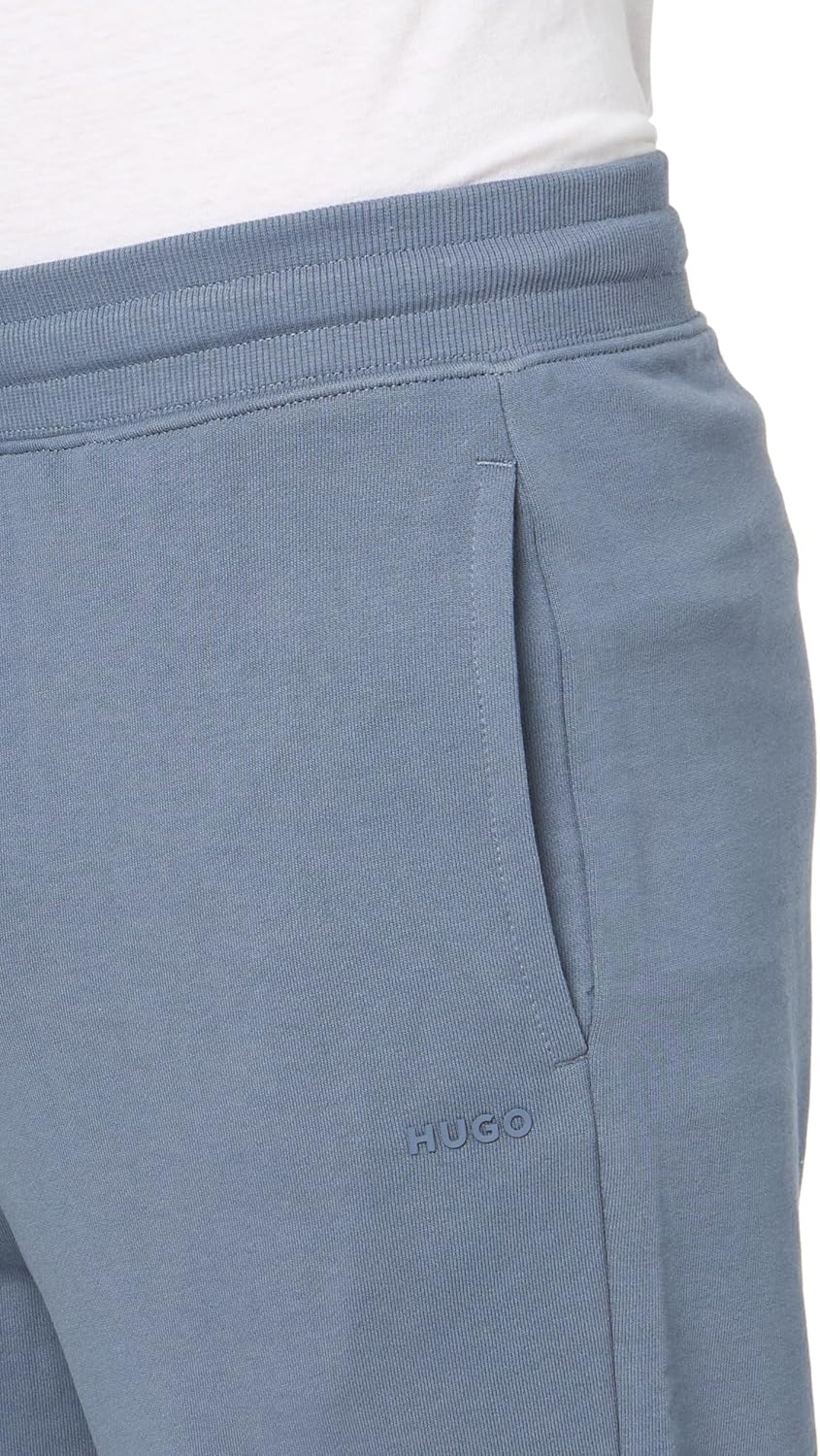 HUGO Mens Hit Logo French Terry Cuffed Joggers - Image 3