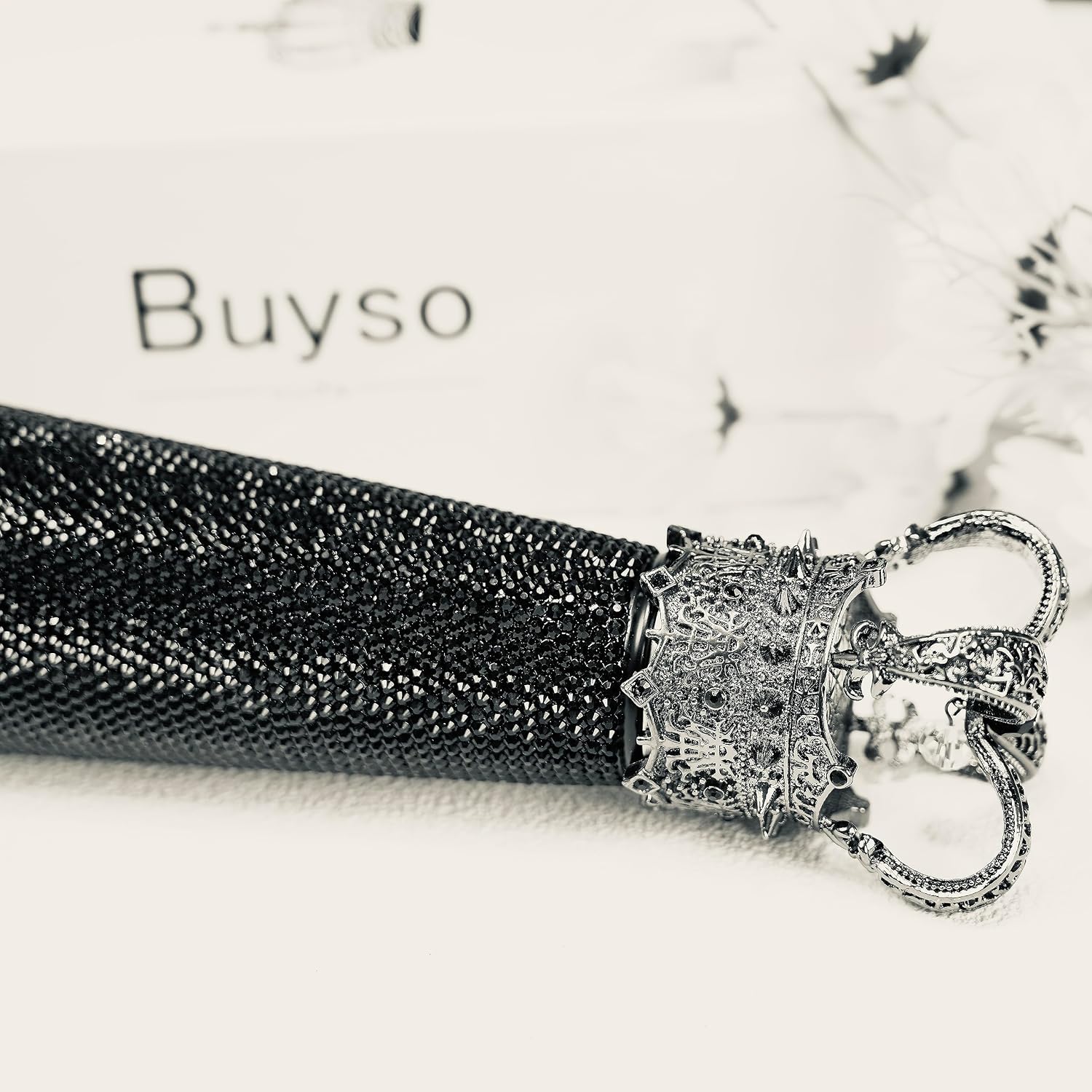 Black Bling Water Bottle Rhinestong Black Rhinestone Diamond Water Bottle Reusable Insulated Stainless Steel Bling Premium Aesthetic Gift image 5