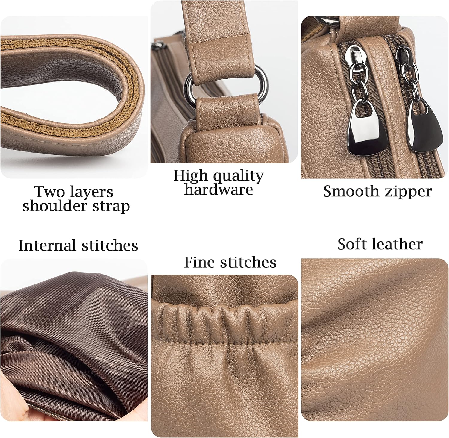 Crossbody Purse for Women Ladies Soft PU Leather Shoulder Bag Medium Roomy Handbag Fashion Tote Top Handle Satchel - Image 5