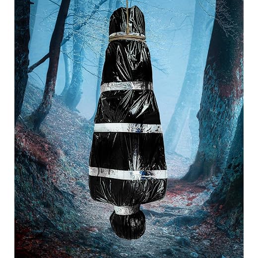 AnanBros 5ft Hanging Corpse Dead Victim Props Halloween Decorations, Haunted Creepy House Halloween Decor,Scary Halloween Decorations Outdoor Clearance, Outdoor Halloween Inflatables Yard Decorations