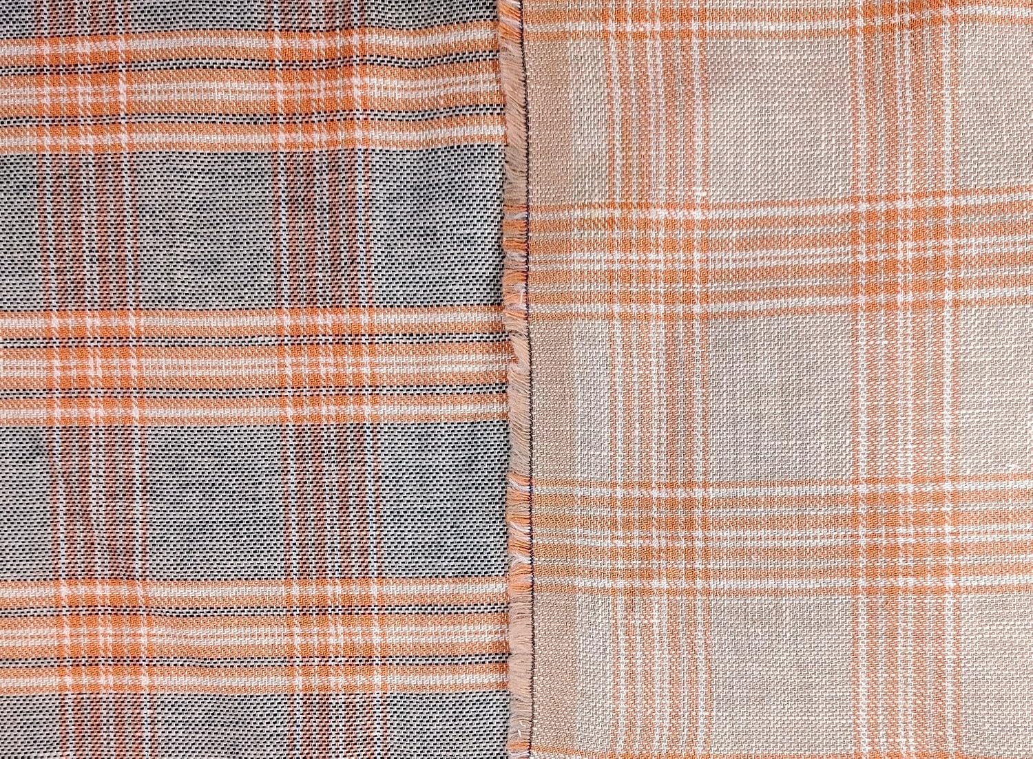 Linen Cotton Twill Plaid Fabric 6113 6114 Navy