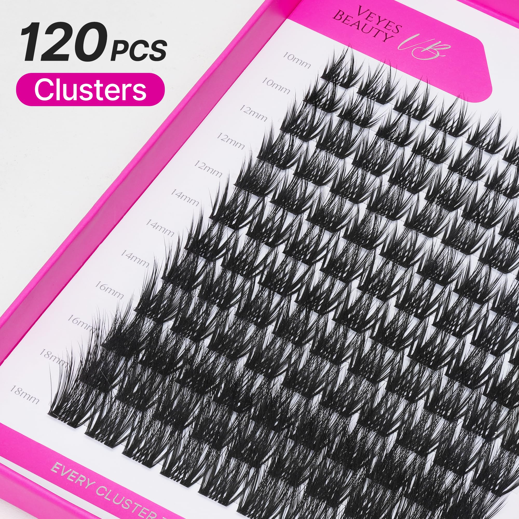 VEYESBEAUTY Wimpern Extensions Set Cluster Lash Extension BARE43 10-18mm