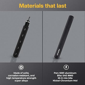 Mininch Tool Pen Premium | Precision Multitool Screwdriver Pen Set Portable Bit Driver | 16 Magnetic Bits