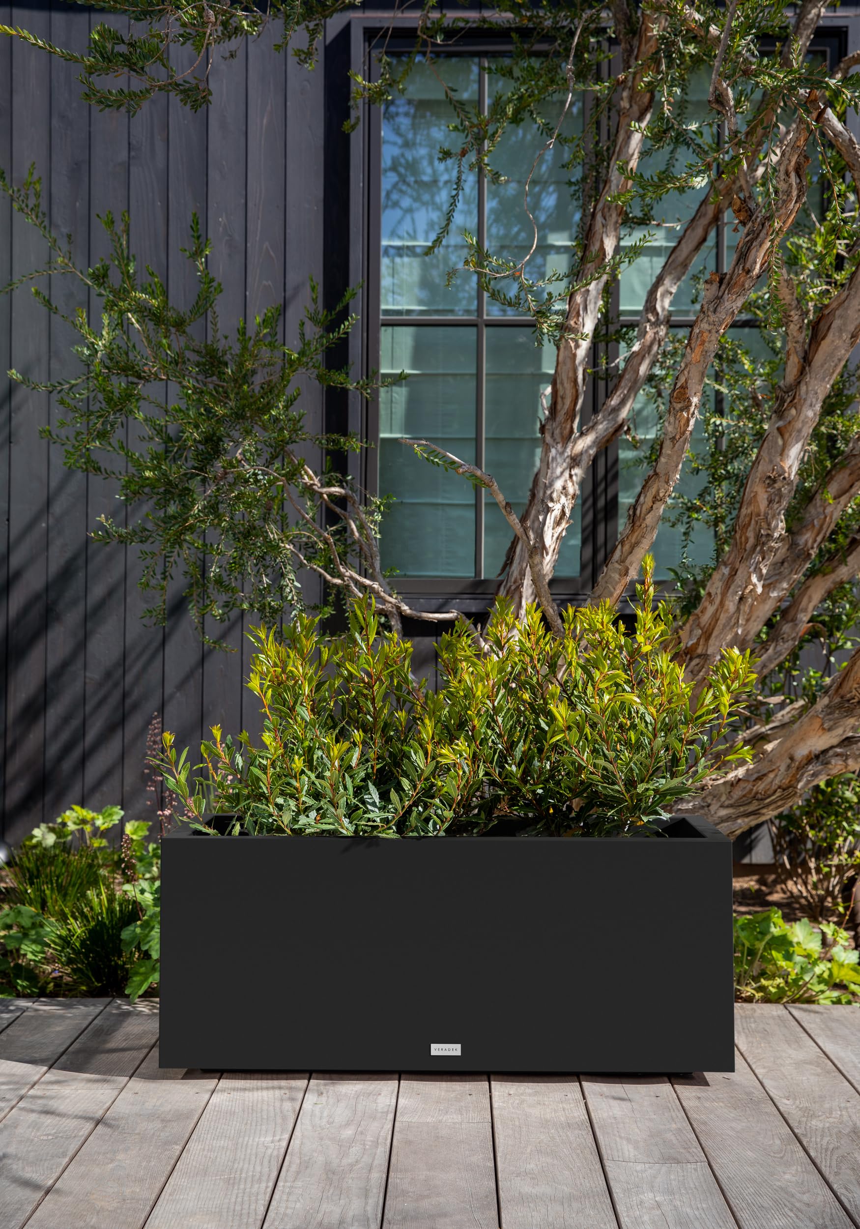 Veradek Block Series Long Box Planter - Rectangular Outdoor Planter | Made From Durable Plastic With Double-Walled Construction. Modern PorchPatio Decor for Plants and Flowers product thumbnail 9