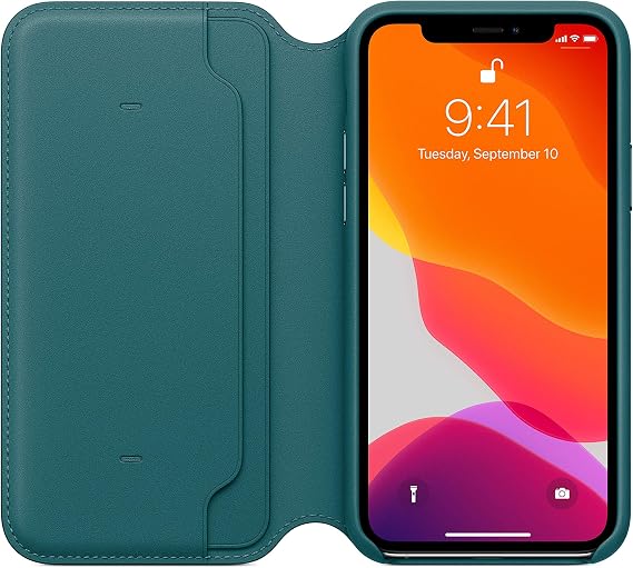 Apple iPhone 11 Pro için Deri Folyo Kılıf - Tavus Kuşu