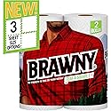 Brawny Tear-A-Square Paper Towels, 2 Rolls, 2 = 4 Regular Rolls, 3 Sheet Size Options