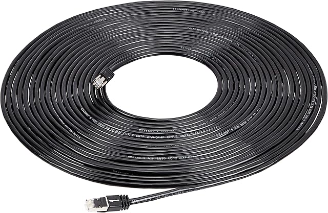 Amazon Basics Cat 7 High-Speed Gigabit Ethernet Patch Internet Cable - Black, 50 Foot(15.2 m), 1-Pack