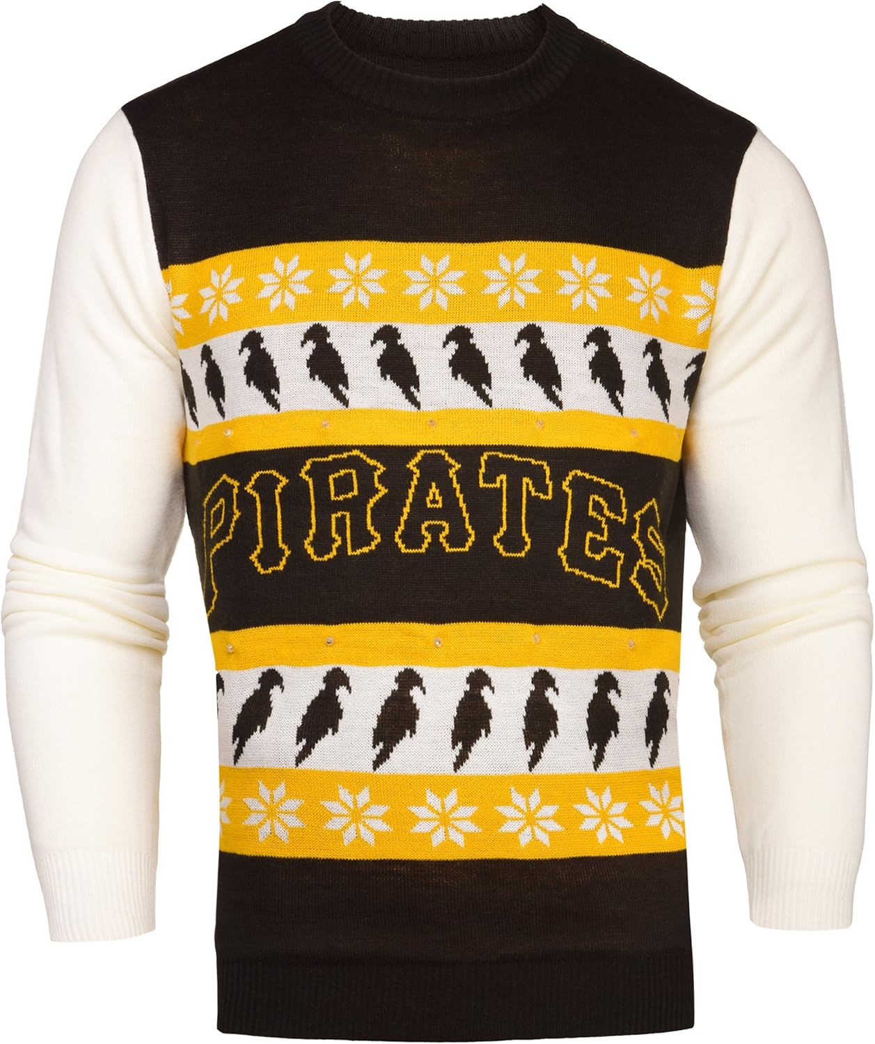 FOCO MLB Light Up Ugly Sweater - Red and Green, Crew Neck, Long Sleeve, Adult Medium, Unisex-Adult, Sports Fan Sweater