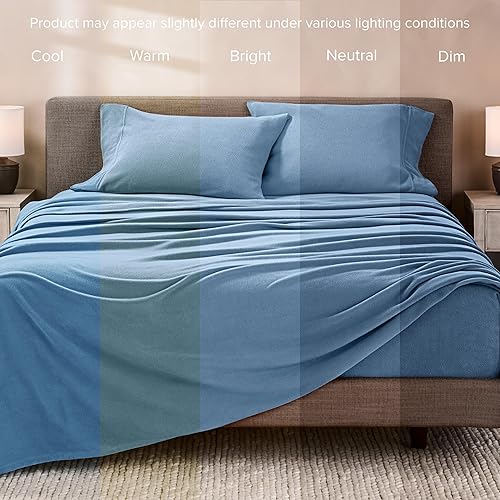 Miniatura 8 de Bare Home Juego de sábanas de forro polar súper suave, tamaño Queen, forro polar de felpa extra, sábanas de cama sin pelusas, calidez acogedora para