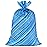 Hallmark 56 Large Holiday Plastic Gift Bag (Blue Stripes with Gift Tag) for Hanukkah, Christmas, Father\'s Day, Birthday, Graduations, Baby Showers