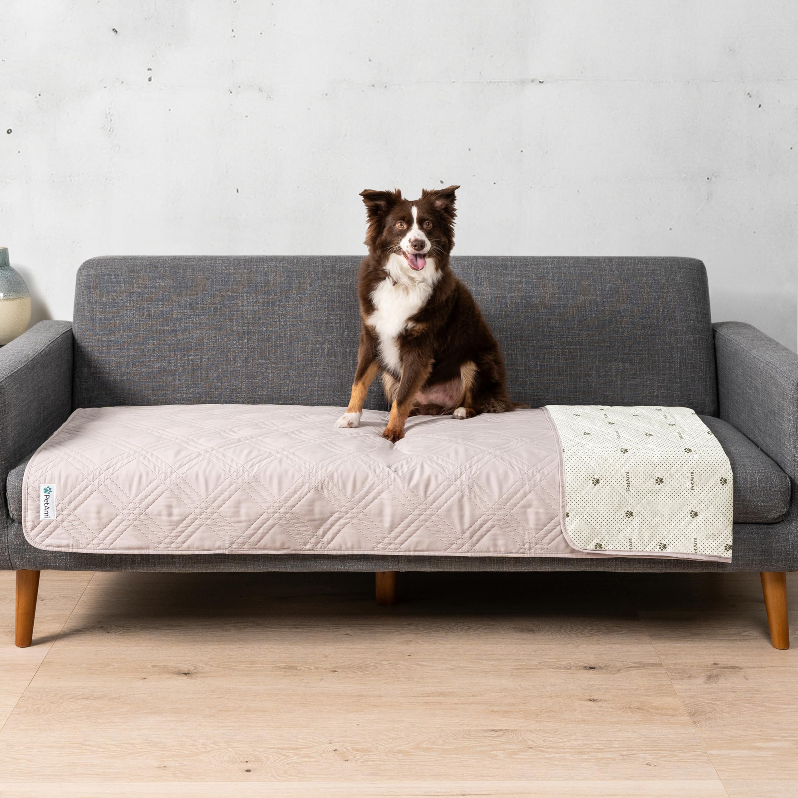PetAmi Waterproof Couch Cover for Dogs, Waterproof Pet Blanket, Reversible Furniture Cover Sofa Protector for Pet Cat Bed, Washable Waterproof Blanket Dog Cover for Couch Seat, 30x70 Beige
