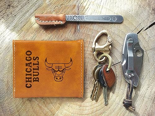 Miniatura 2 de Rico Industries Billeteras grabadas con láser NBA Chicago Bulls, Marrón, Casual