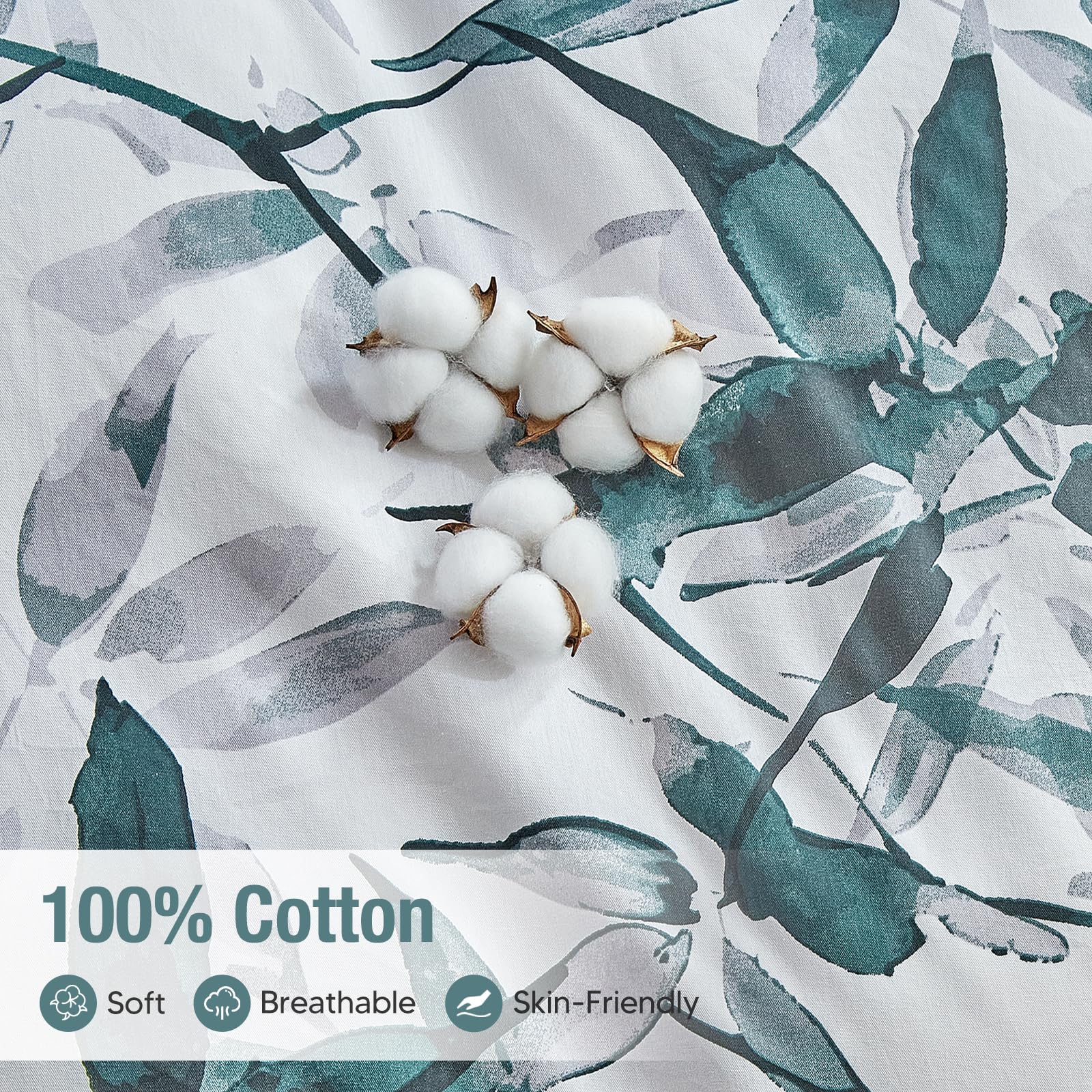 Lekesky 100% Cotton Duvet Cover Sets King Size, 200 Thread Count Cotton King Size Duvet Cover Sets - Image 4