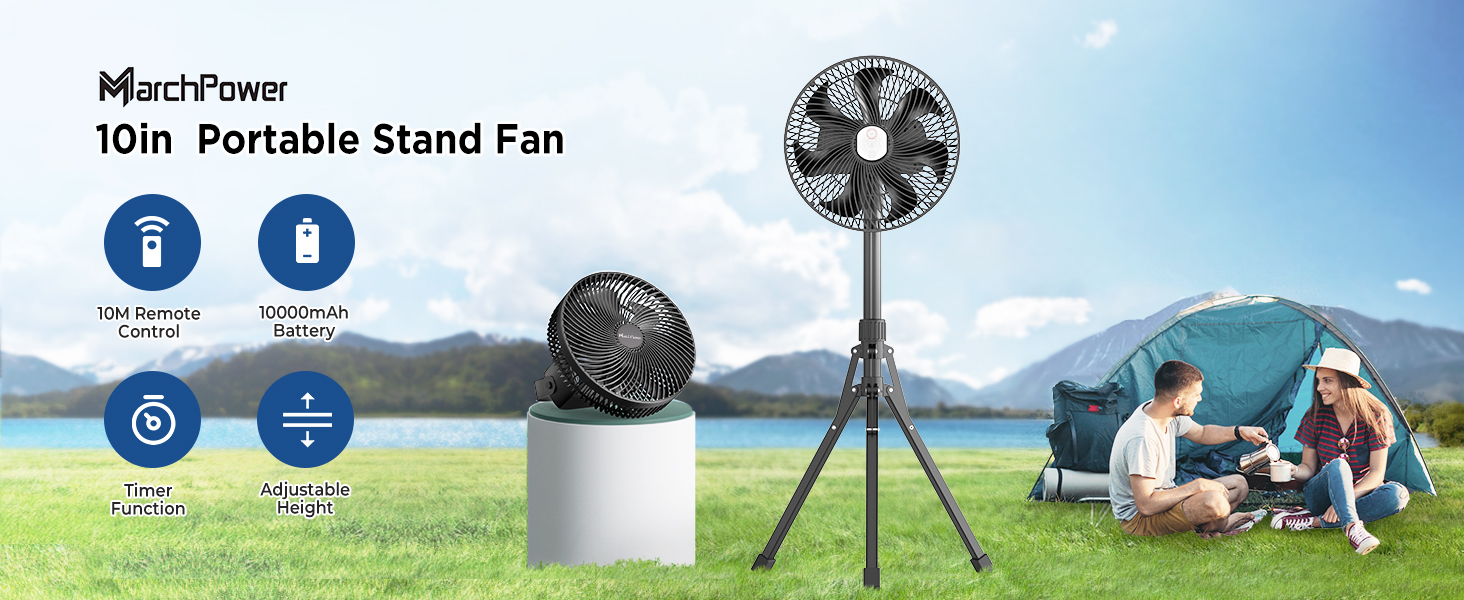 Ventilatore Portatile Da Campeggio Con LED, Batteria 20000mAh, Nebulizzatore, Gancio E Telecomando – Verde, Perfetto Per Tenda, Spiaggia E Ufficio - 2