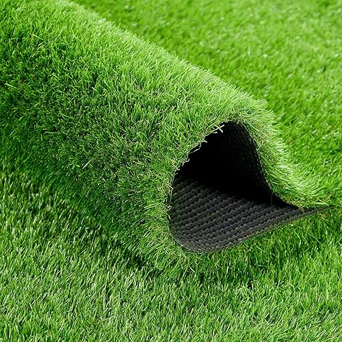 7 FT x 20 FT Artificial Grass Turf - 1.38" Pile Height Extra Large Realistic Fake Grass Rolls with Drainage Holes, Outdoor Indoor Landscape Lawn Carpet Rug for Patio, Balcony