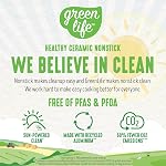 GreenLife Soft Grip Diamond Healthy Ceramic Nonstick, 16 Piece Cookware Pots and Pans Set, PFAS-Free, Dishwasher Safe, Black