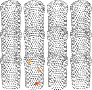 12 Pack Gutter Strainer, 4 Inch Expandable Gutter Downspout Guards, Aluminum Mesh Gutter Filter Strainer, Stop Blockage Leaves Debris, Fits for 1.7"W - 4"W Holes