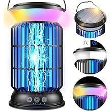 Solar Bug Zapper Outdoor Rechargeable Mosquito Zapper with Cordless Solar Power, Long Runtime Battery, Ip66 Waterproof Portable Fly Zapper for Garden Camping Travel Home