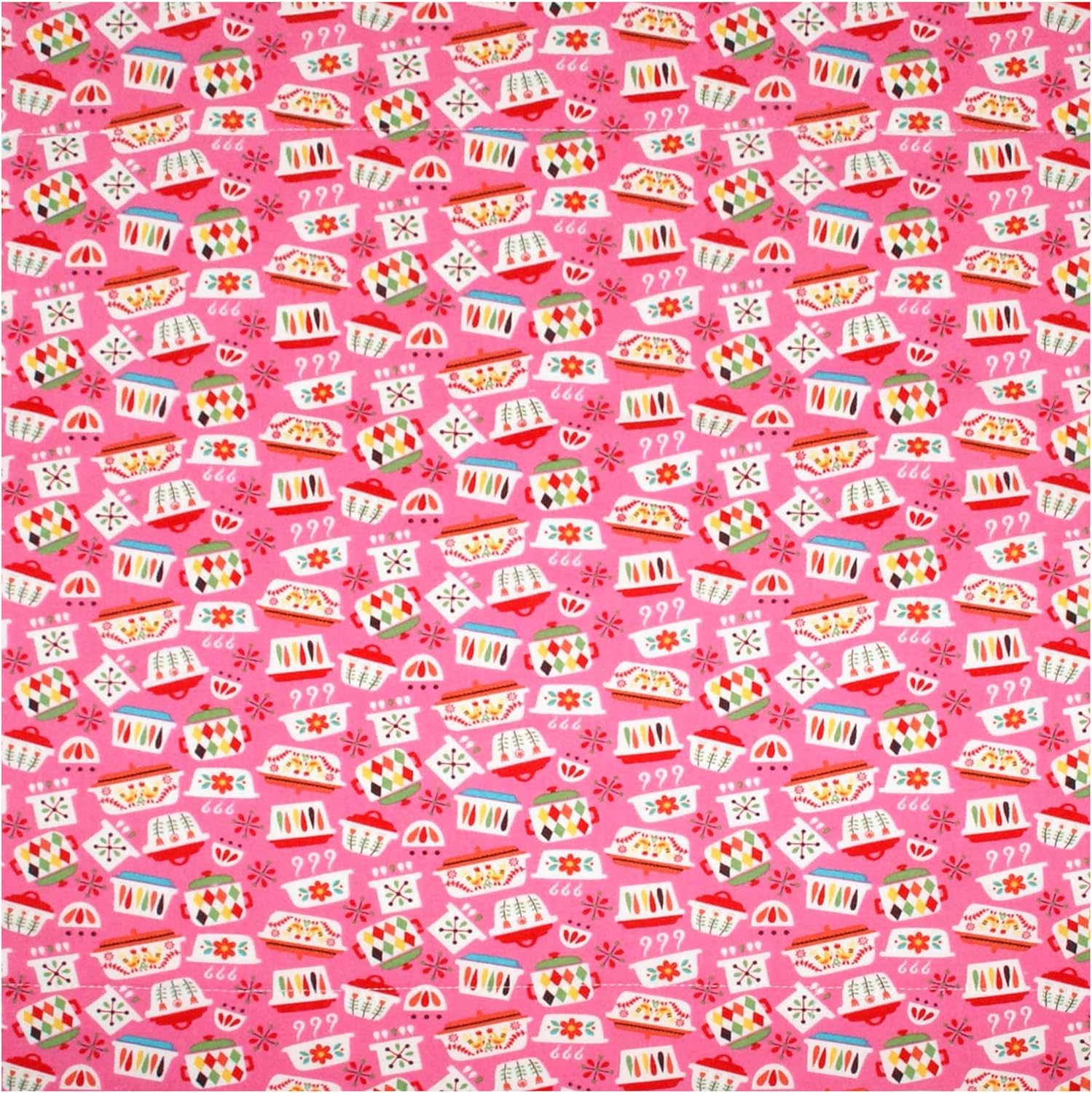 Vintage Dishes on Pink Coffee Station Mat - Dish Drying Mat - Pet Placemat - 16 x 19 Inches - Handmade