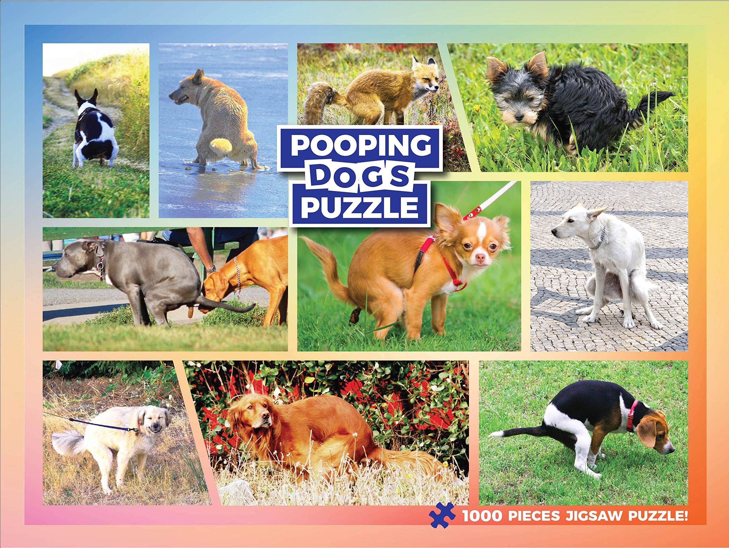 Better Me Pooping Dogs 1000 Piece Dog Puzzles for Adults - Funny Gift Dog Poop Gag Jigsaw Puzzles for Dog Lovers & Puppy Owners (Pooping Dogs Puzzle)