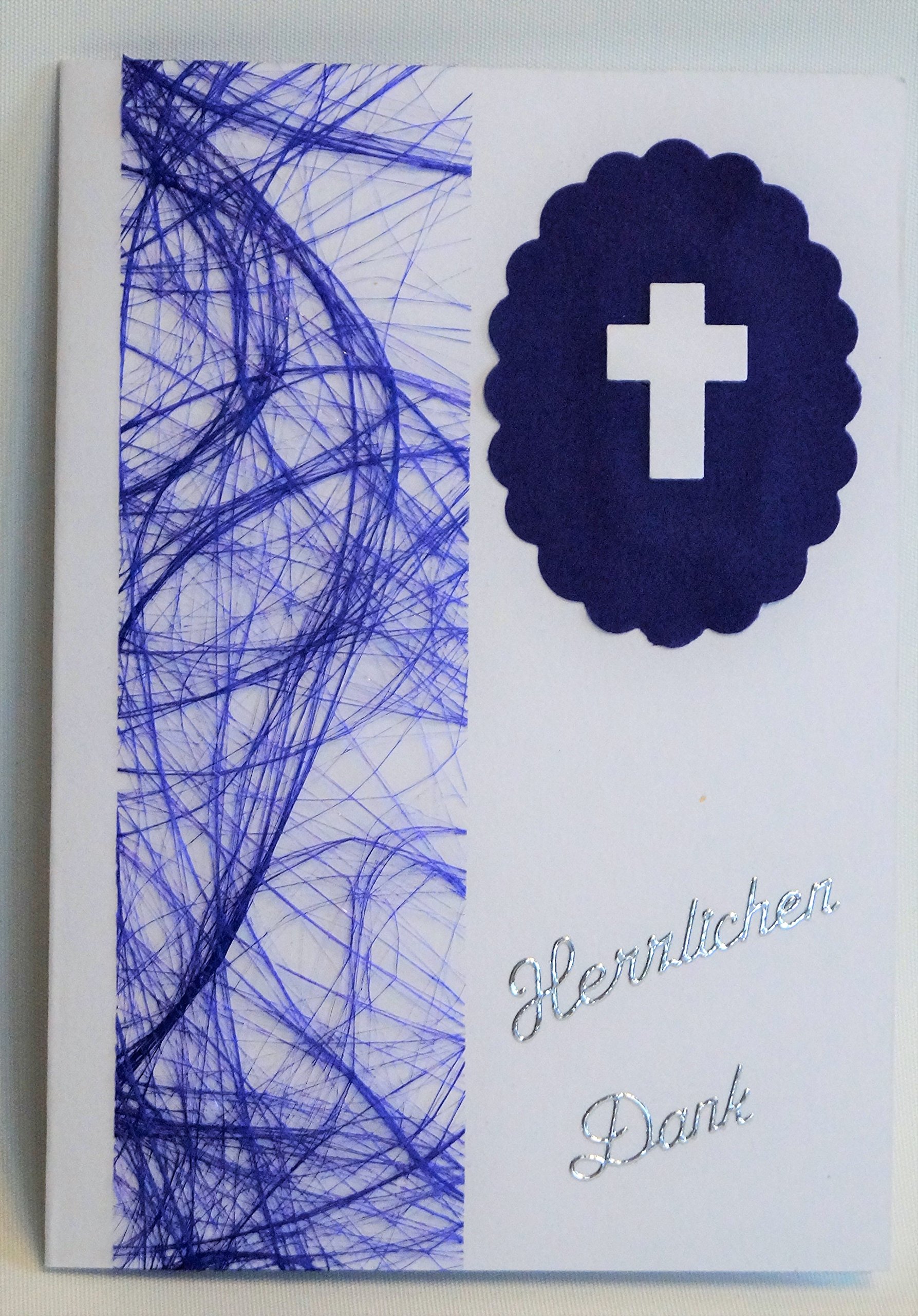 10 X Dankeskarten Für Kommunion & Konfirmation – Handgefertigte Klappkarten DIN A6 In Grün, DK018