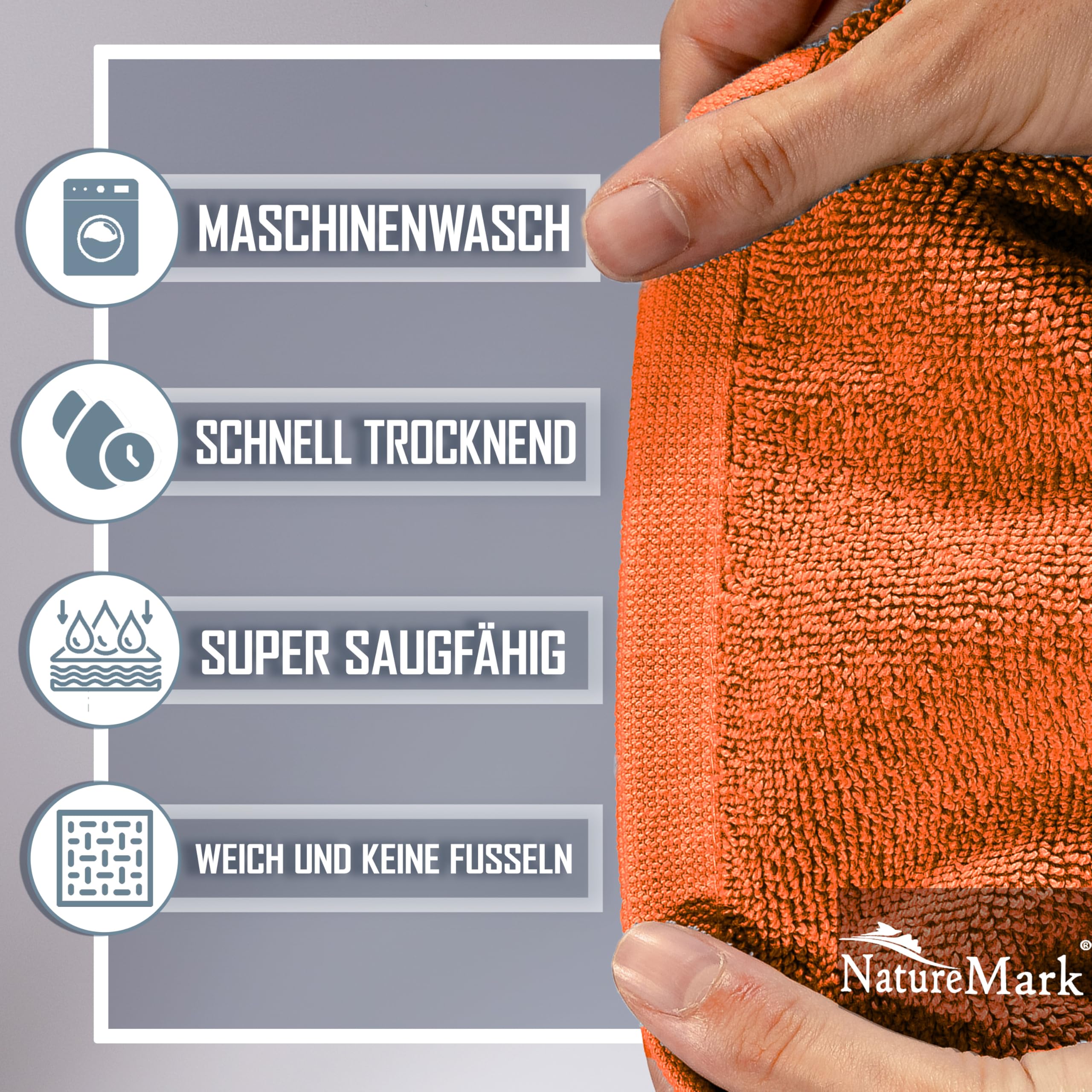 NatureMark Pack of 2 Terry Towelling Bath Mats, 50 x 80 cm, 100% Cotton, Terracotta - Image 3