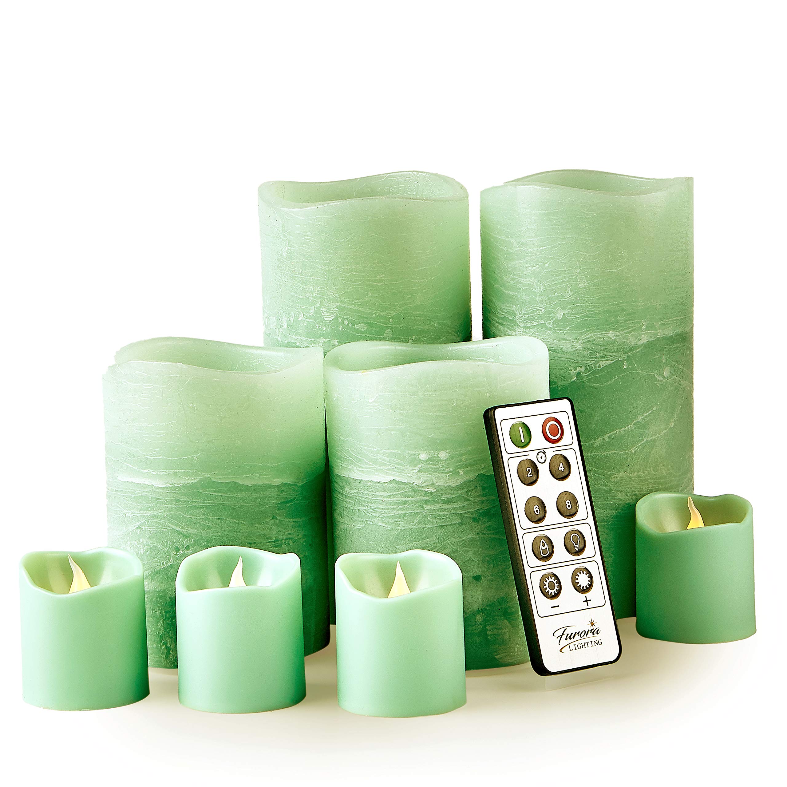 Buy LED Candles, Set of 8 Real Wax Flameless Pillars and Votives